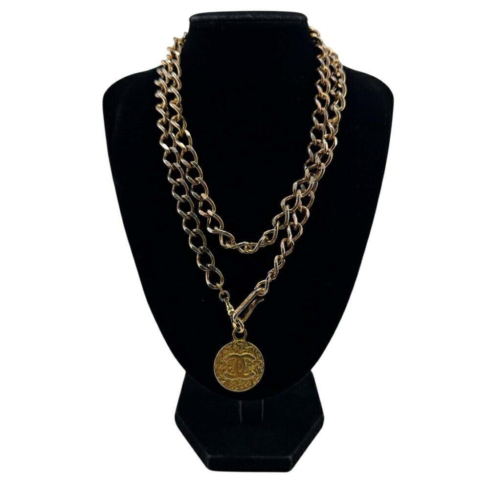 CHANEL Gold Logo Necklace - Picture 8 of 9